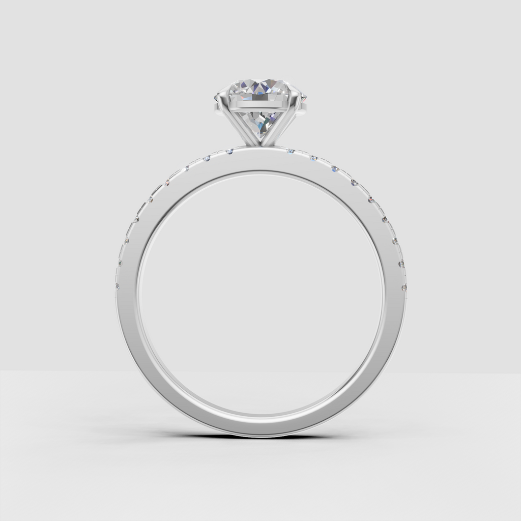 Half eternity diamond band featuring round brilliant side stones