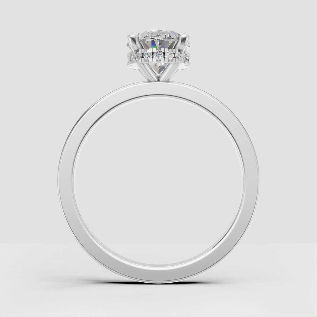 Classic oval diamond engagement ring in polished yellow gold
