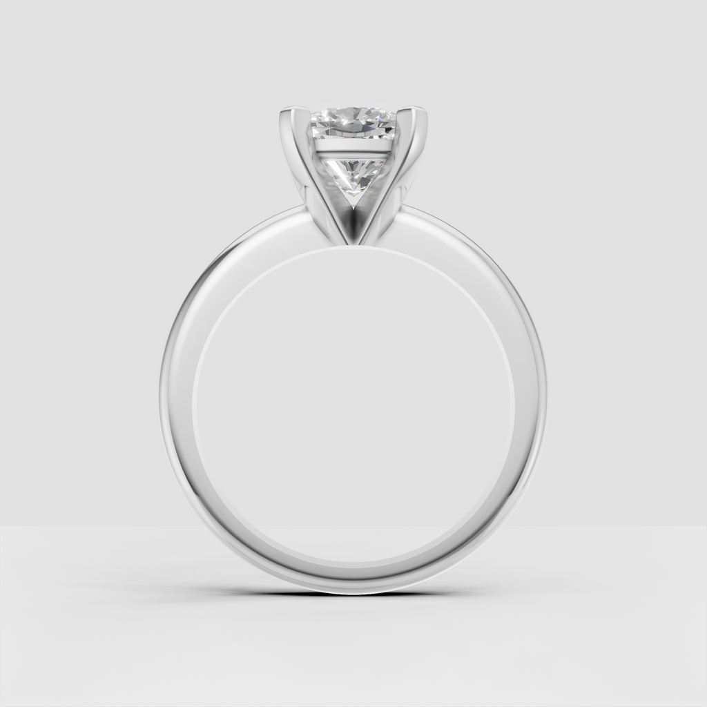 Polished yellow gold cushion cut engagement ring