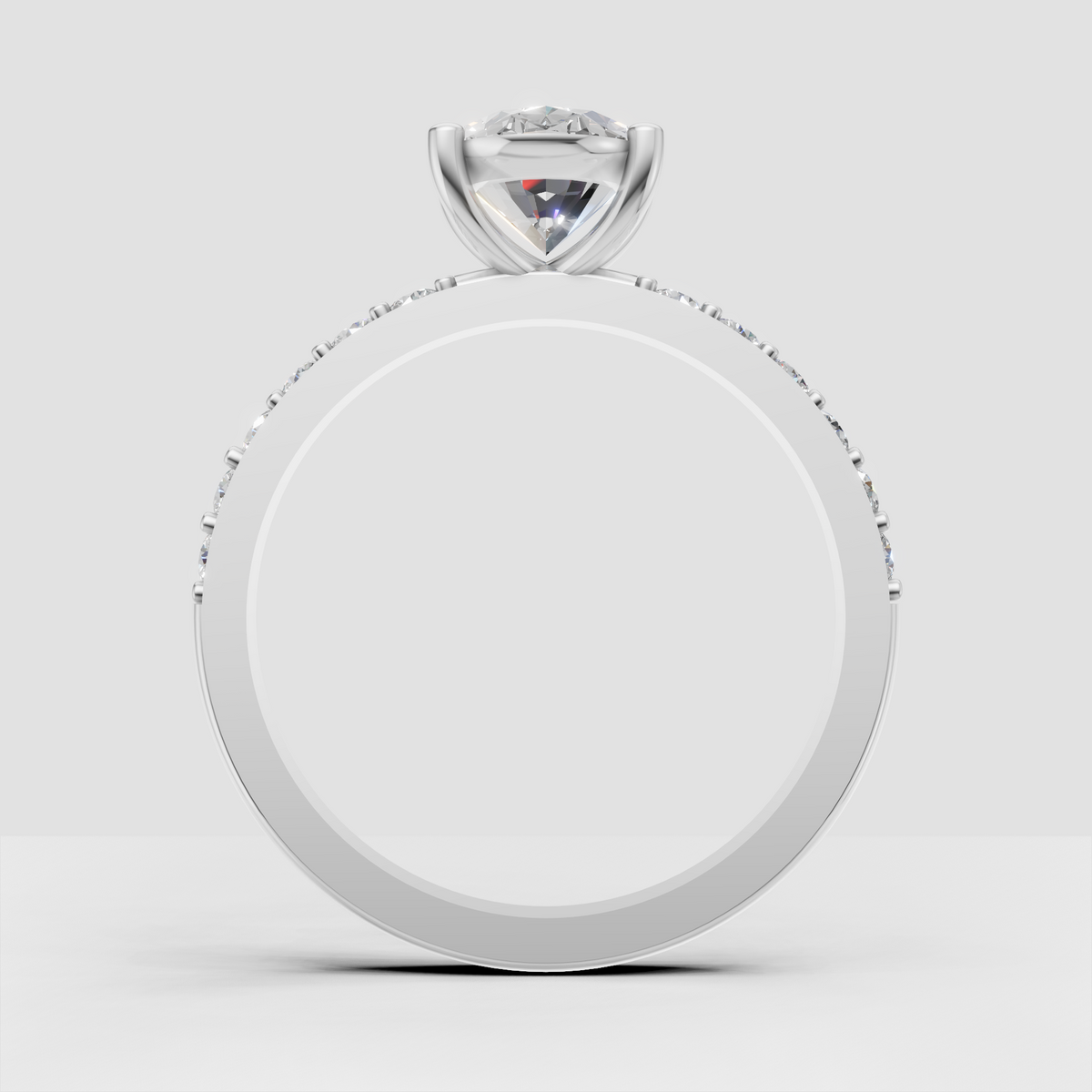 Round brilliant diamond engagement ring with full sparkling halo