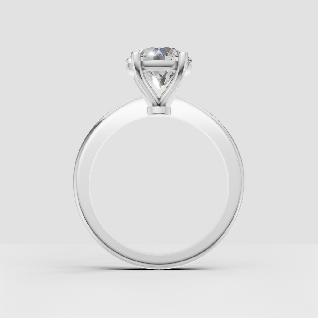 Round brilliant diamond solitaire ring with open gallery setting