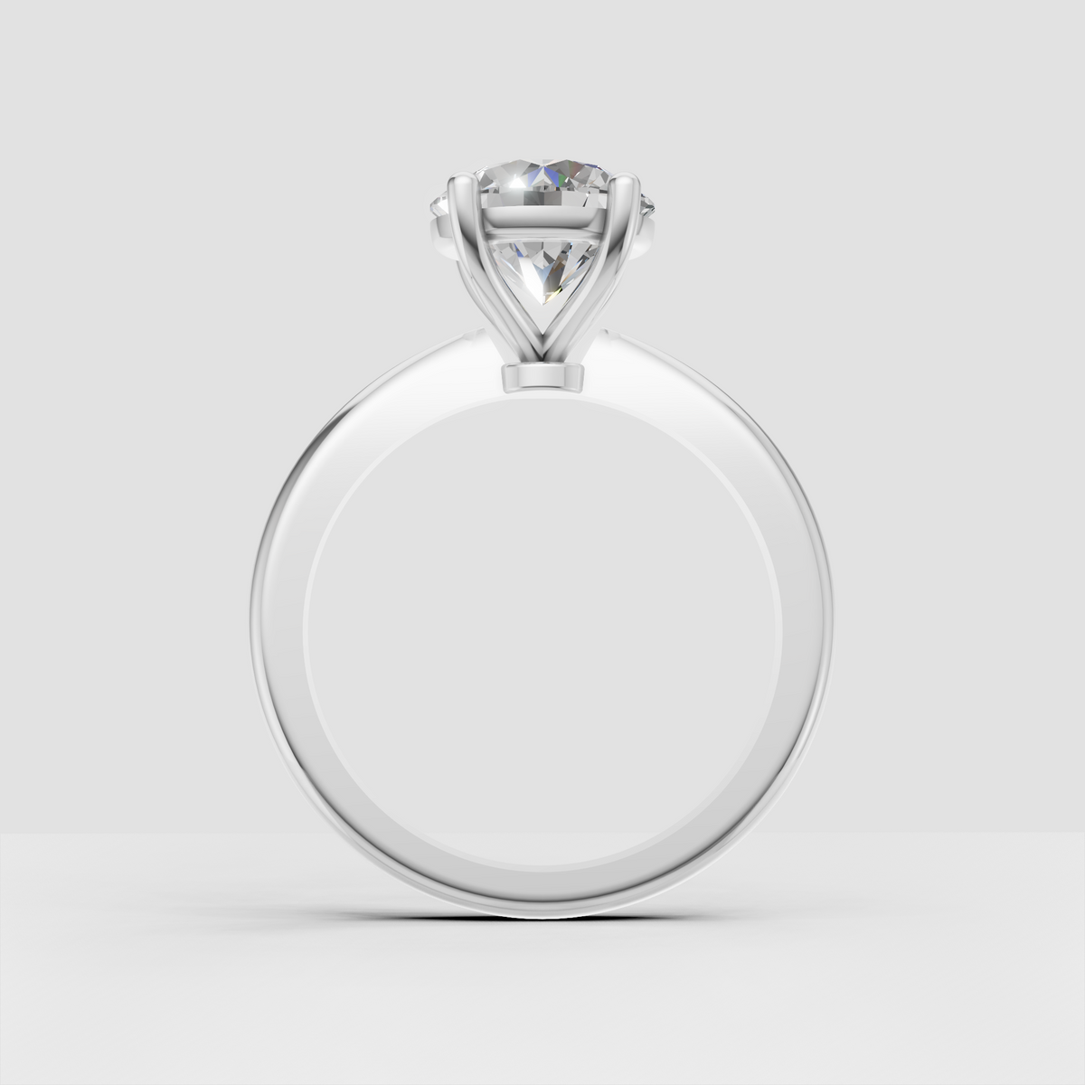 Round brilliant diamond solitaire ring with open gallery setting
