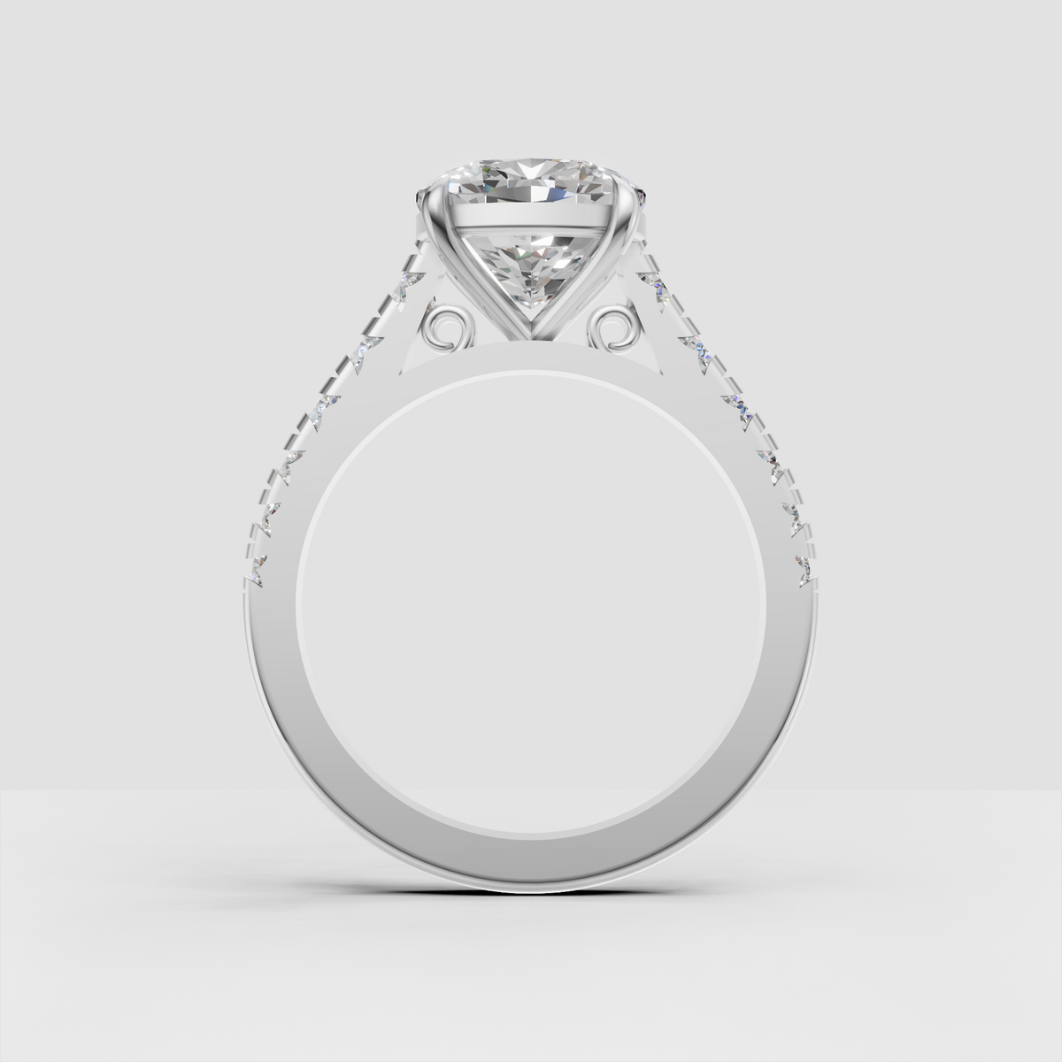Yellow gold vintage diamond ring with cushion center stone