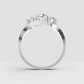 Round diamond ring with center stone and matching side stones