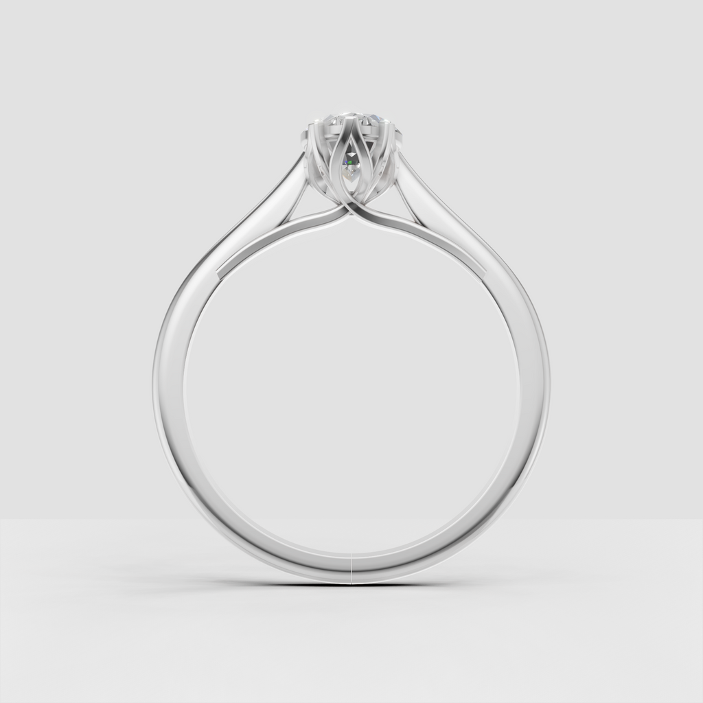 Yellow gold oval engagement ring with open gallery setting