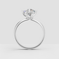 Brilliant round diamond ring with intertwined polished band