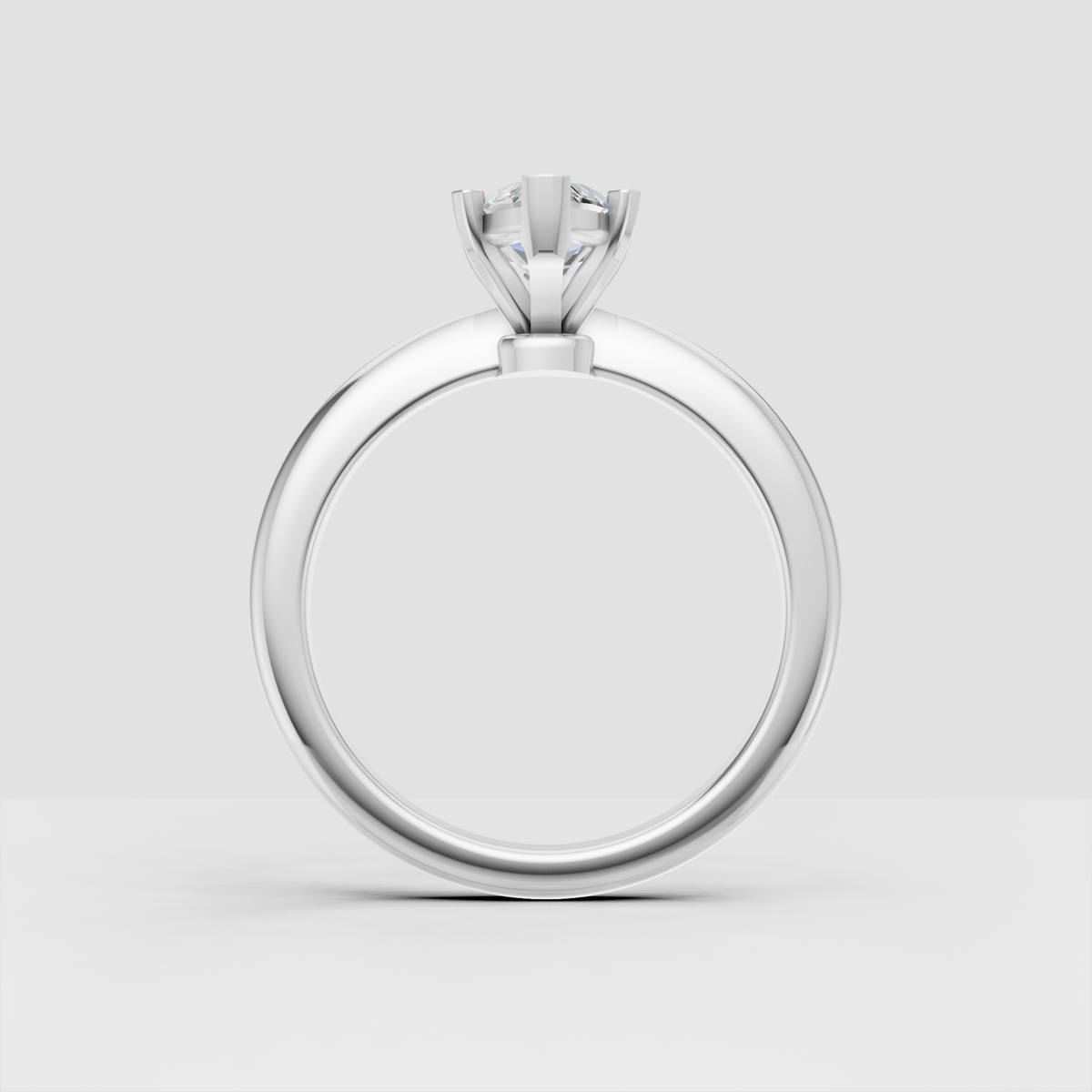 Minimalist marquise cut diamond solitaire ring for her