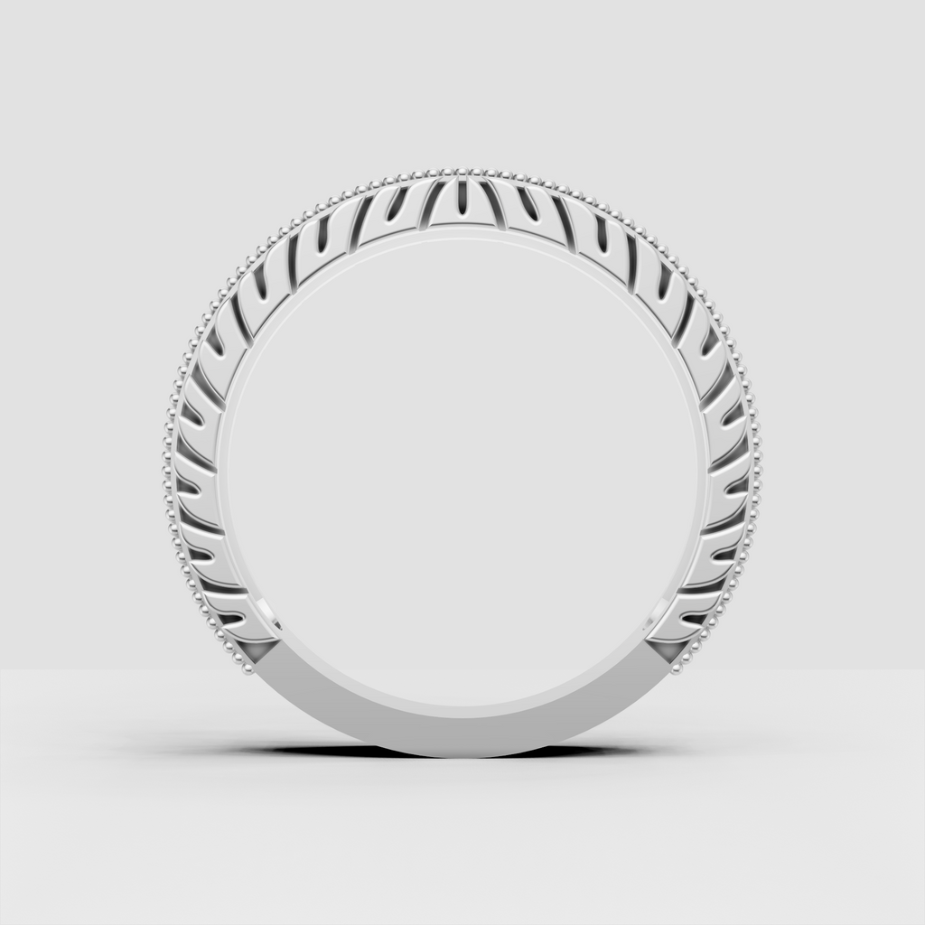 Wide round diamond wedding ring
