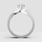 Romantic heart-shaped solitaire diamond ring in yellow gold