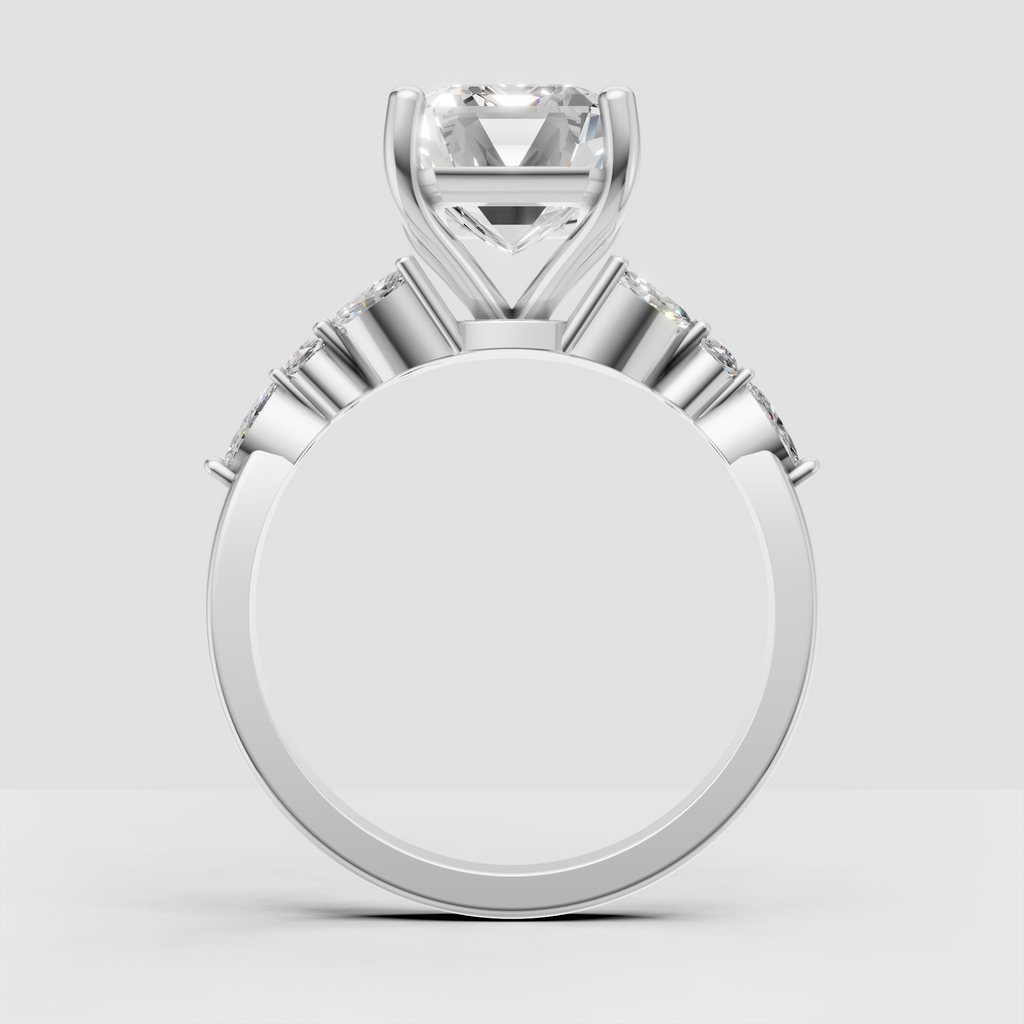 Luxury emerald diamond ring in polished yellow gold