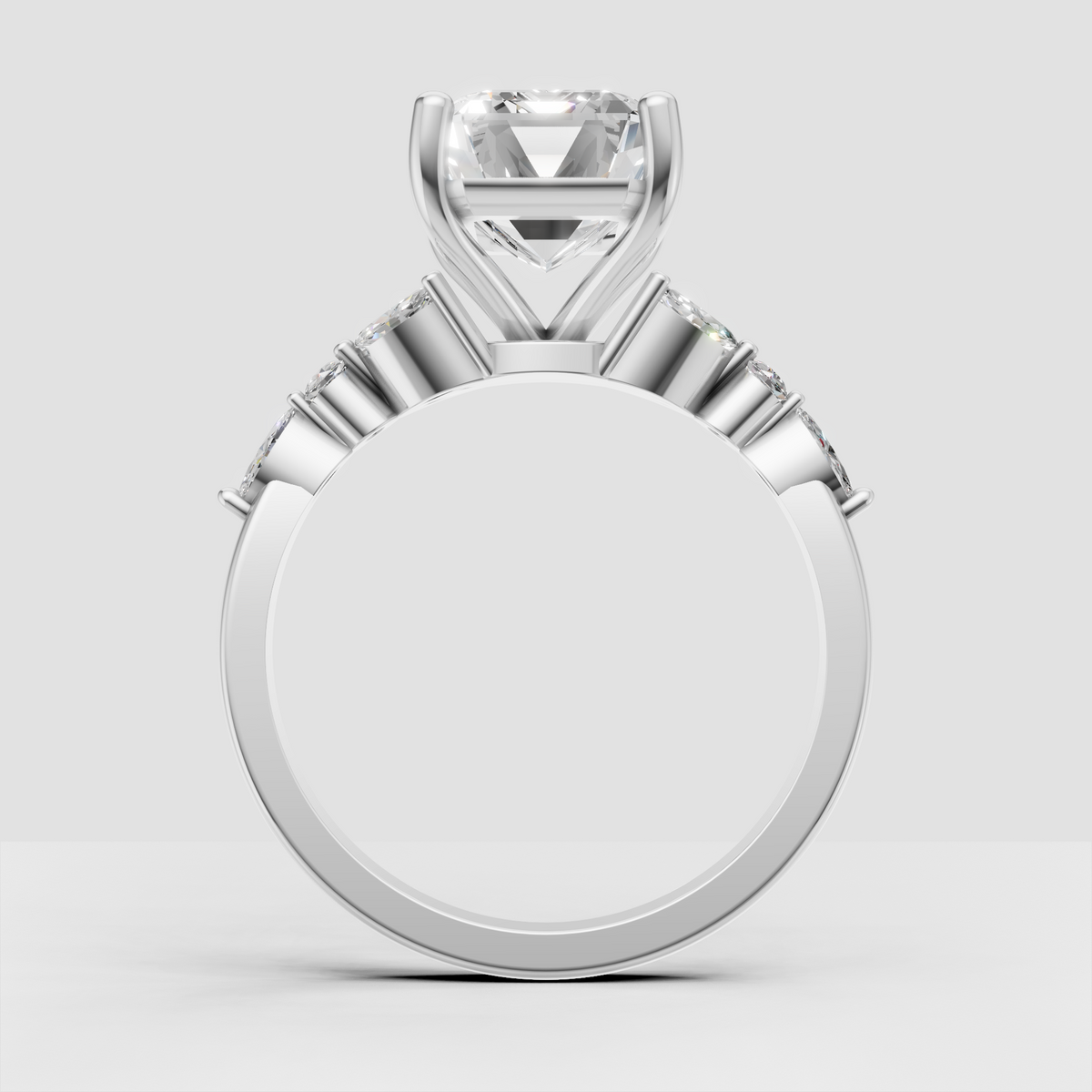Luxury emerald diamond ring in polished yellow gold