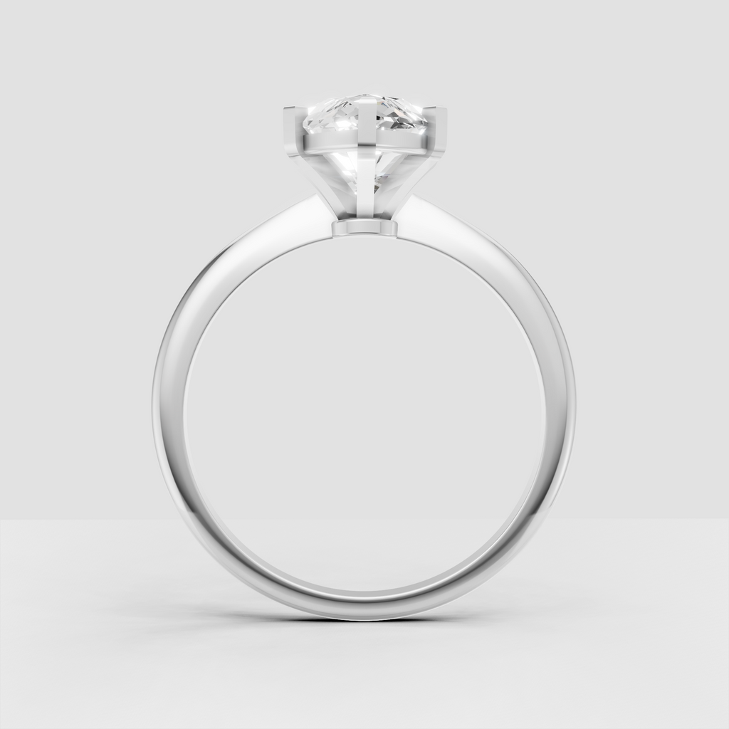 Marquise Cut Lab Grown & Moissanite Diamond Halo Engagement Ring - Image 2