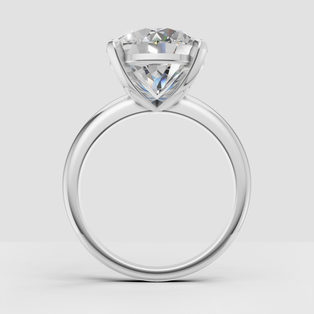 Elegant round cut solitaire diamond bridal ring