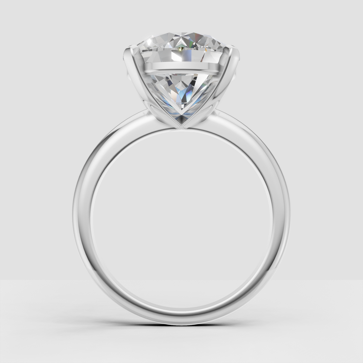 Elegant round cut solitaire diamond bridal ring