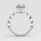 Yellow gold engagement ring with radiant center diamond