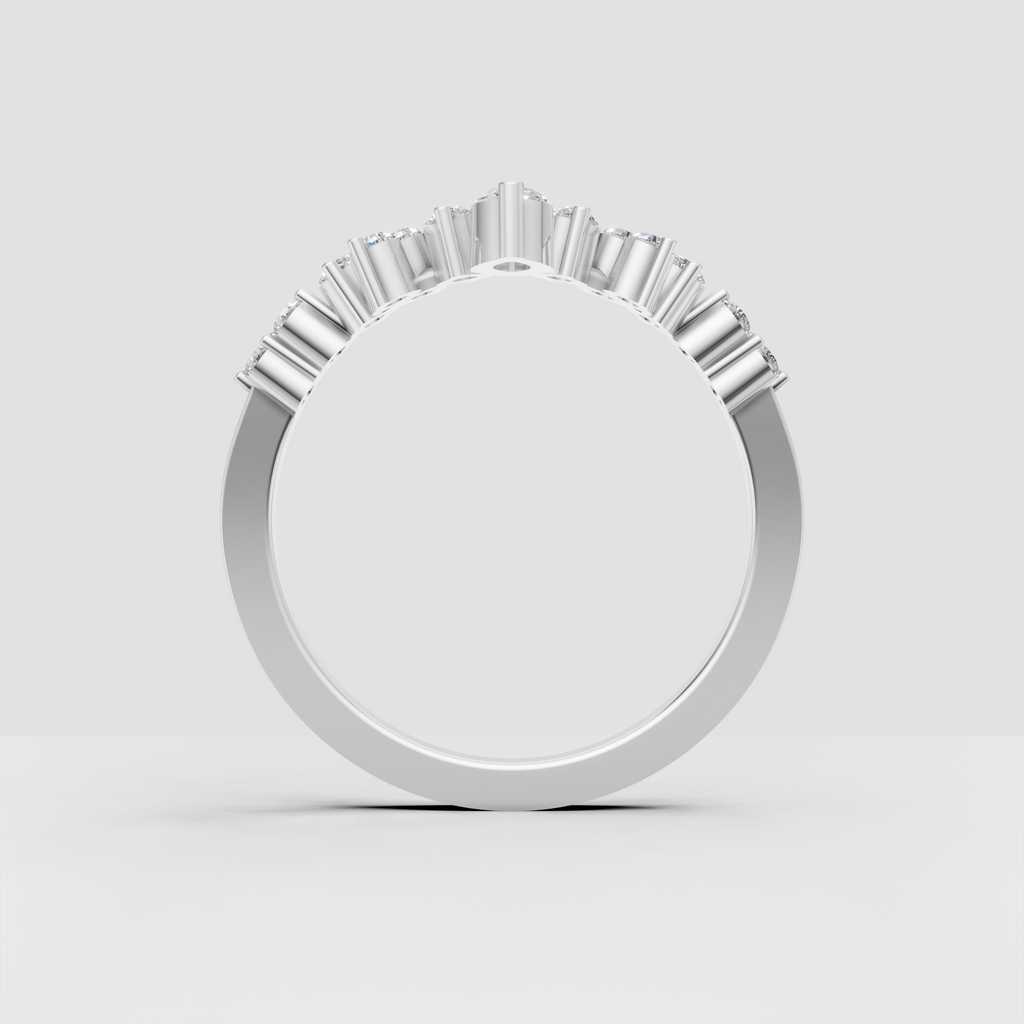 Heart Cut Lab Grown & Moissanite Diamond Eternity Wedding Band - Image 2