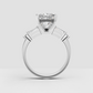 Square princess diamond ring with four-prong setting