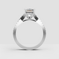 Trillion Cut Lab Grown & Moissanite Diamond Halo Engagement Ring - Image 2