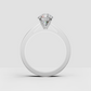 Oval diamond engagement ring with polished gold band