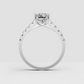 Cushion diamond ring featuring a four-prong solitaire setting