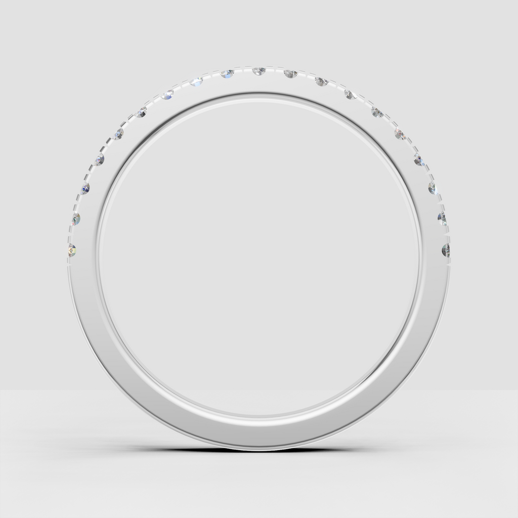 Refined round diamond anniversary band