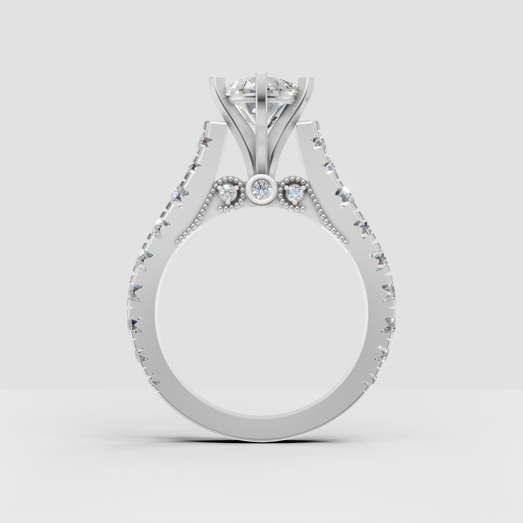 Luxury pear diamond vintage style engagement ring