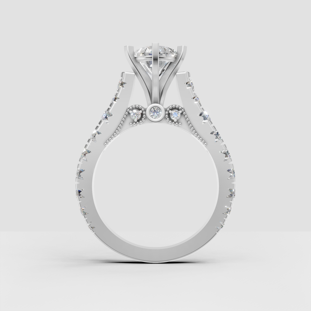 Luxury pear diamond vintage style engagement ring