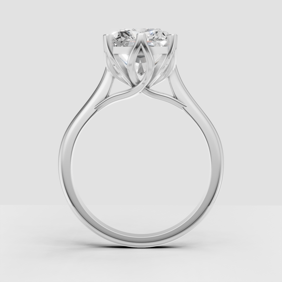 Luxury radiant diamond engagement ring with architectural gold setting