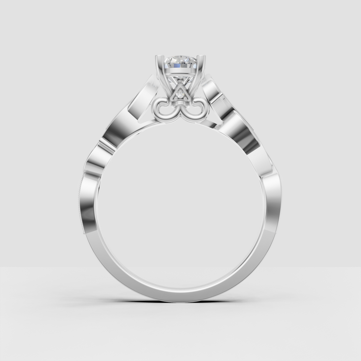 Vintage style pear diamond ring with delicate accent diamonds