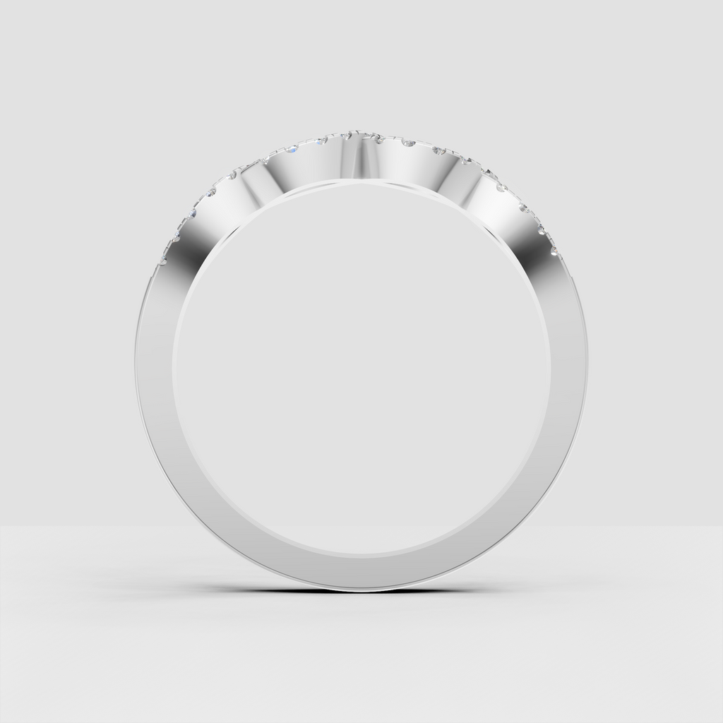 Brilliant round diamond wedding band in polished gold