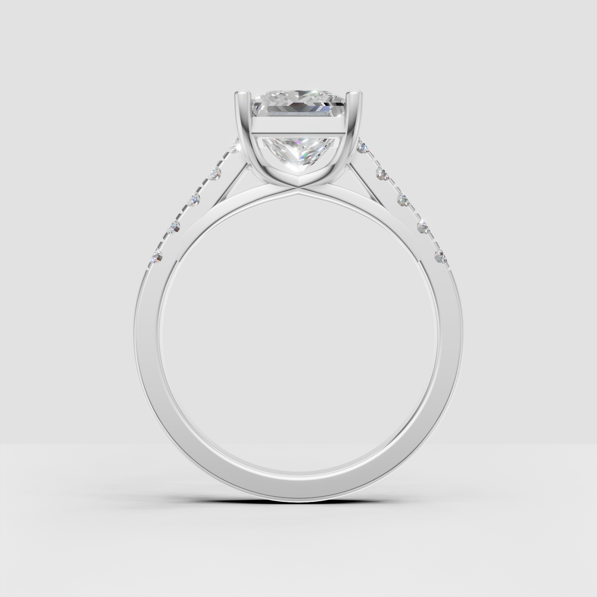 Princess cut solitaire style engagement ring