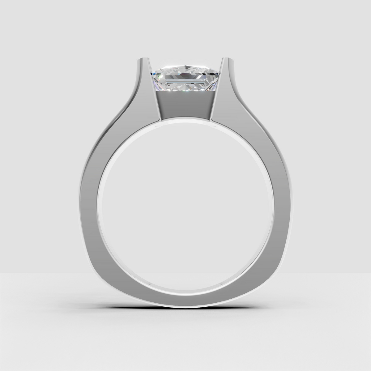 Luxury princess diamond solitaire engagement ring