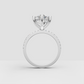 Marquise cut engagement ring with polished gold band