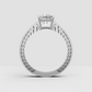 Princess cut pavé diamond engagement ring