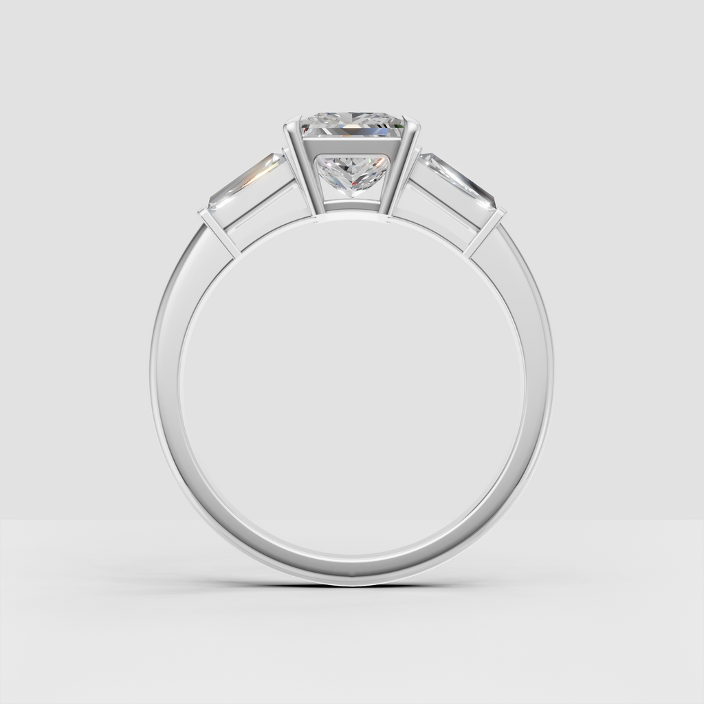 Elegant princess cut engagement ring with four corner prongs