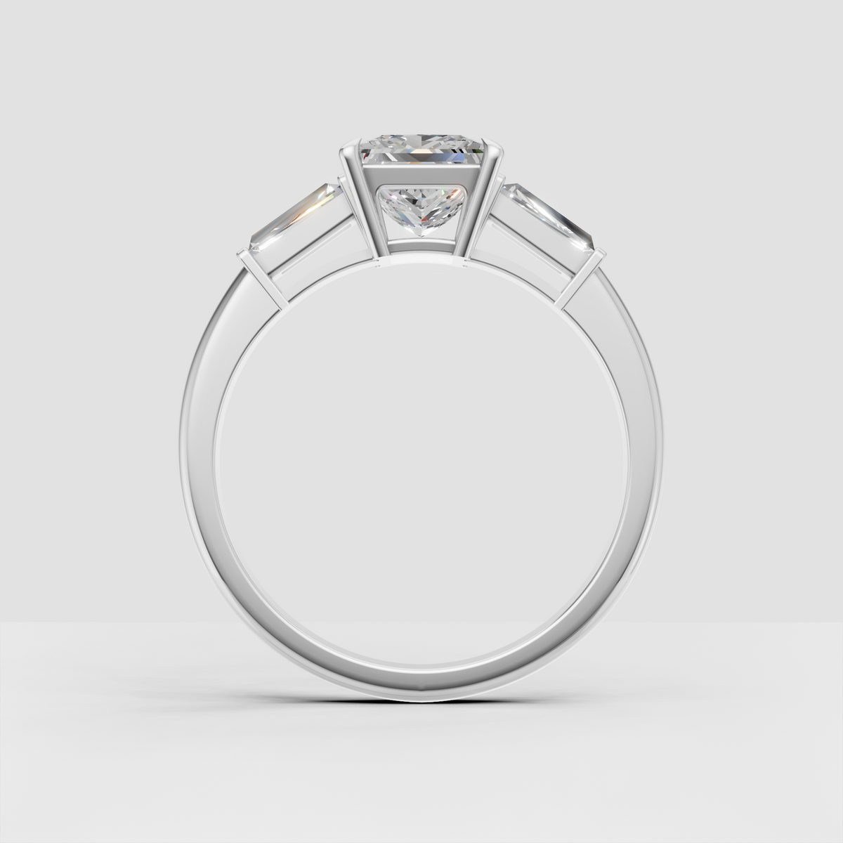 Elegant princess cut engagement ring with four corner prongs