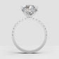 Pear Cut Lab Grown & Moissanite Diamond Halo Engagement Ring - Image 2