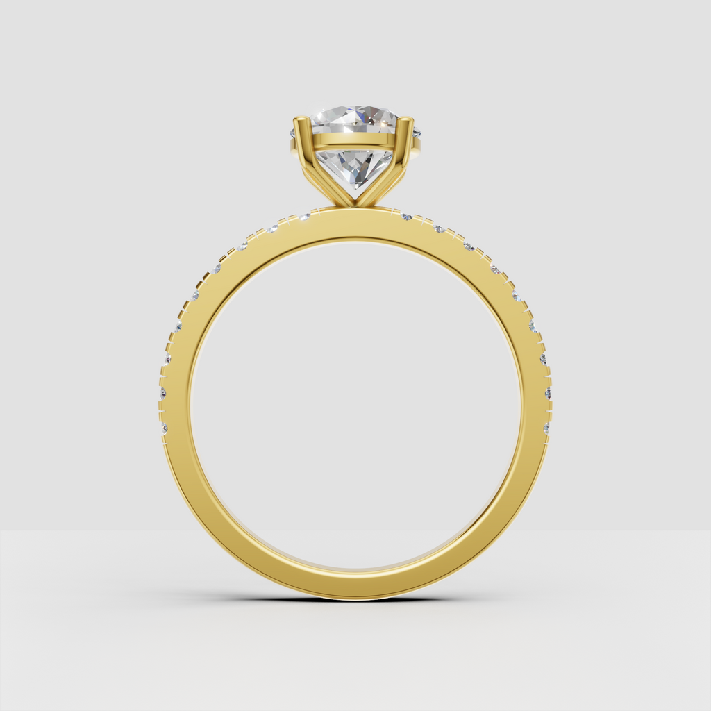 Classic round diamond engagement ring with four-prong setting