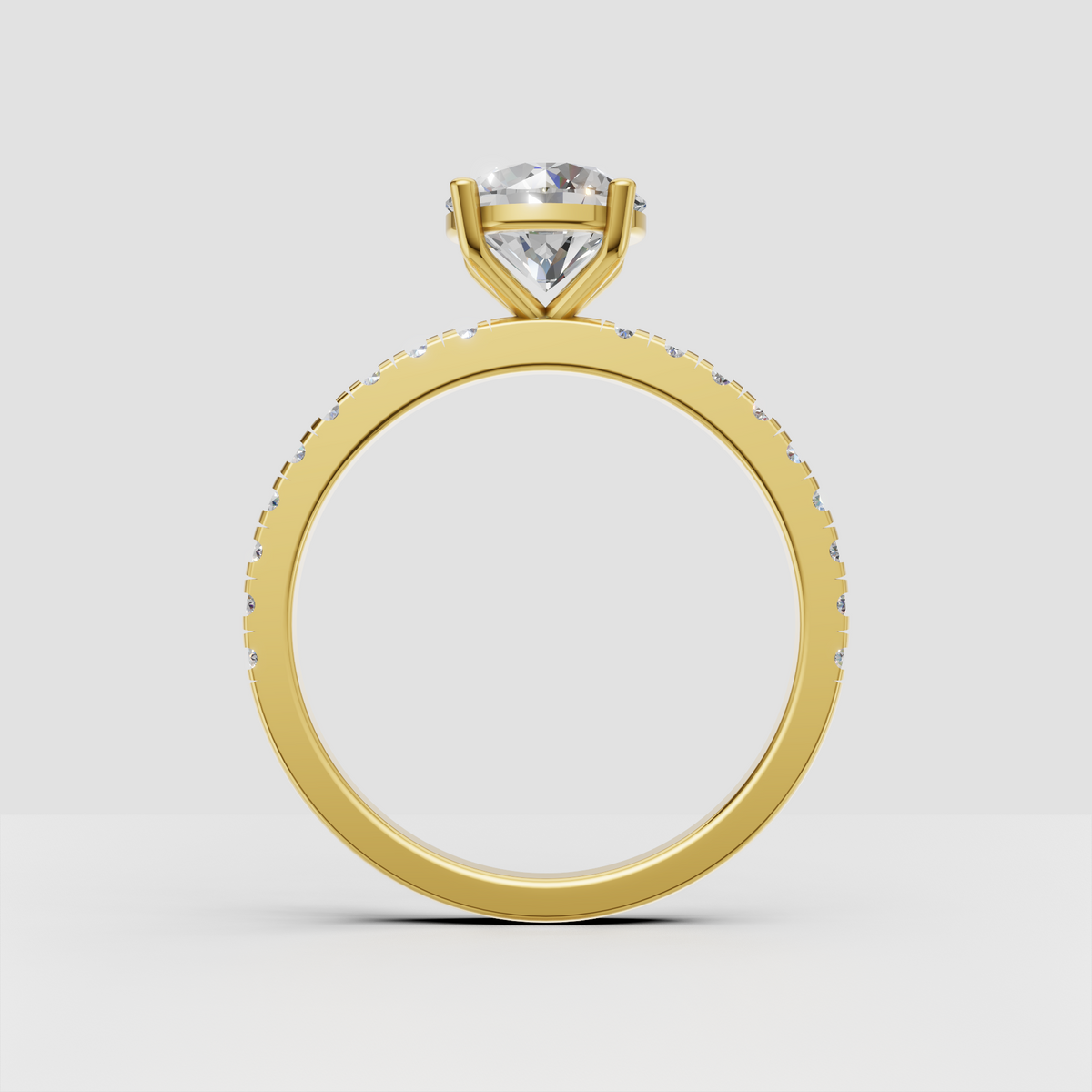 Classic round diamond engagement ring with four-prong setting