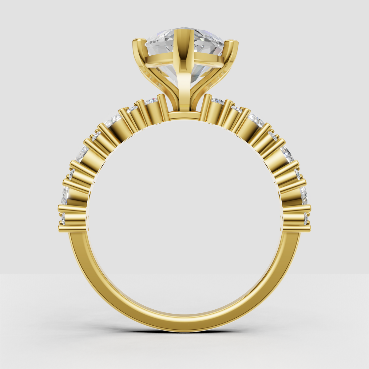Elegant marquise diamond ring in yellow gold