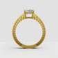 Yellow gold princess cut diamond ring