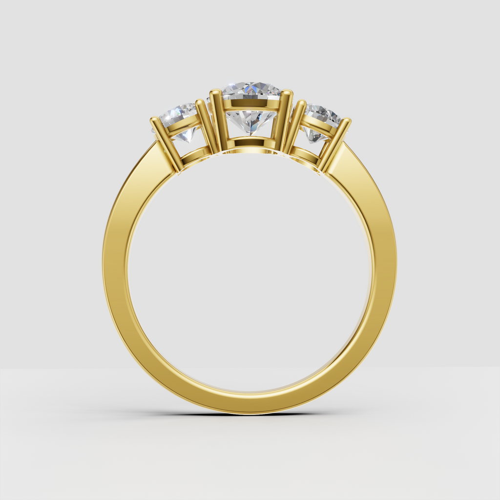 Elegant round Diamond engagement ring featuring matching side stones
