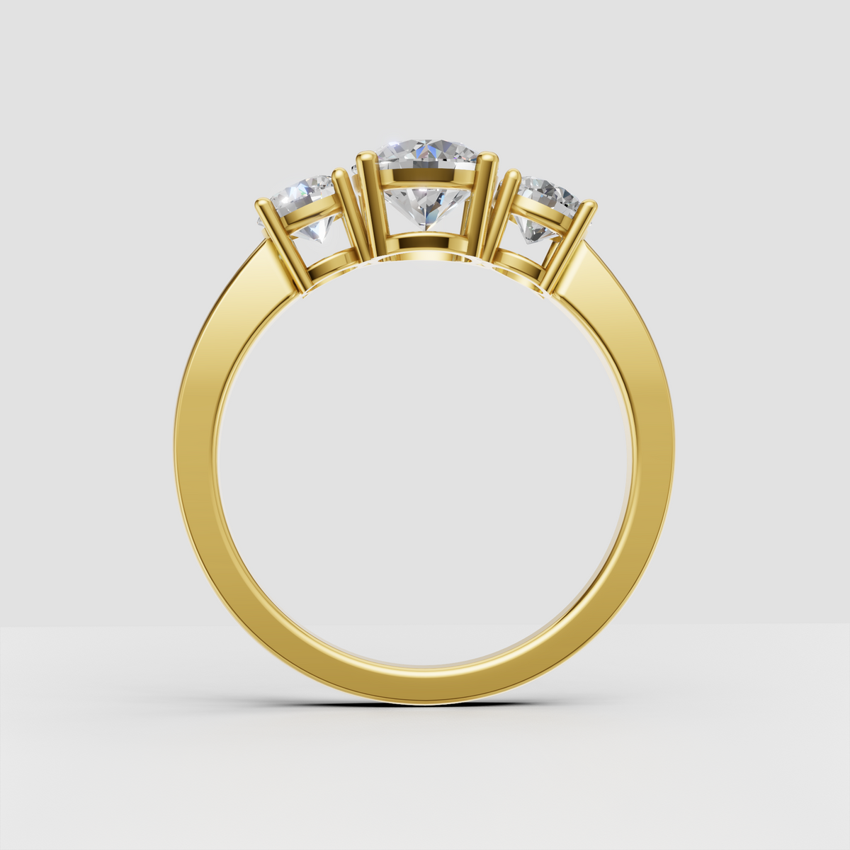 Elegant round Diamond engagement ring featuring matching side stones