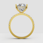 Pear Cut Lab Grown & Moissanite Diamond Halo Engagement Ring - Image 3