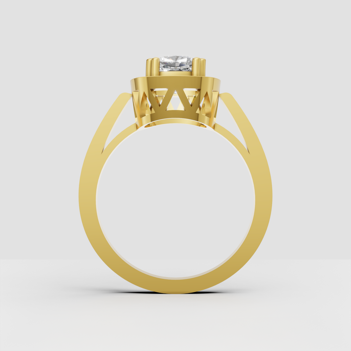 Cushion halo engagement ring featuring a sparkling round diamond border