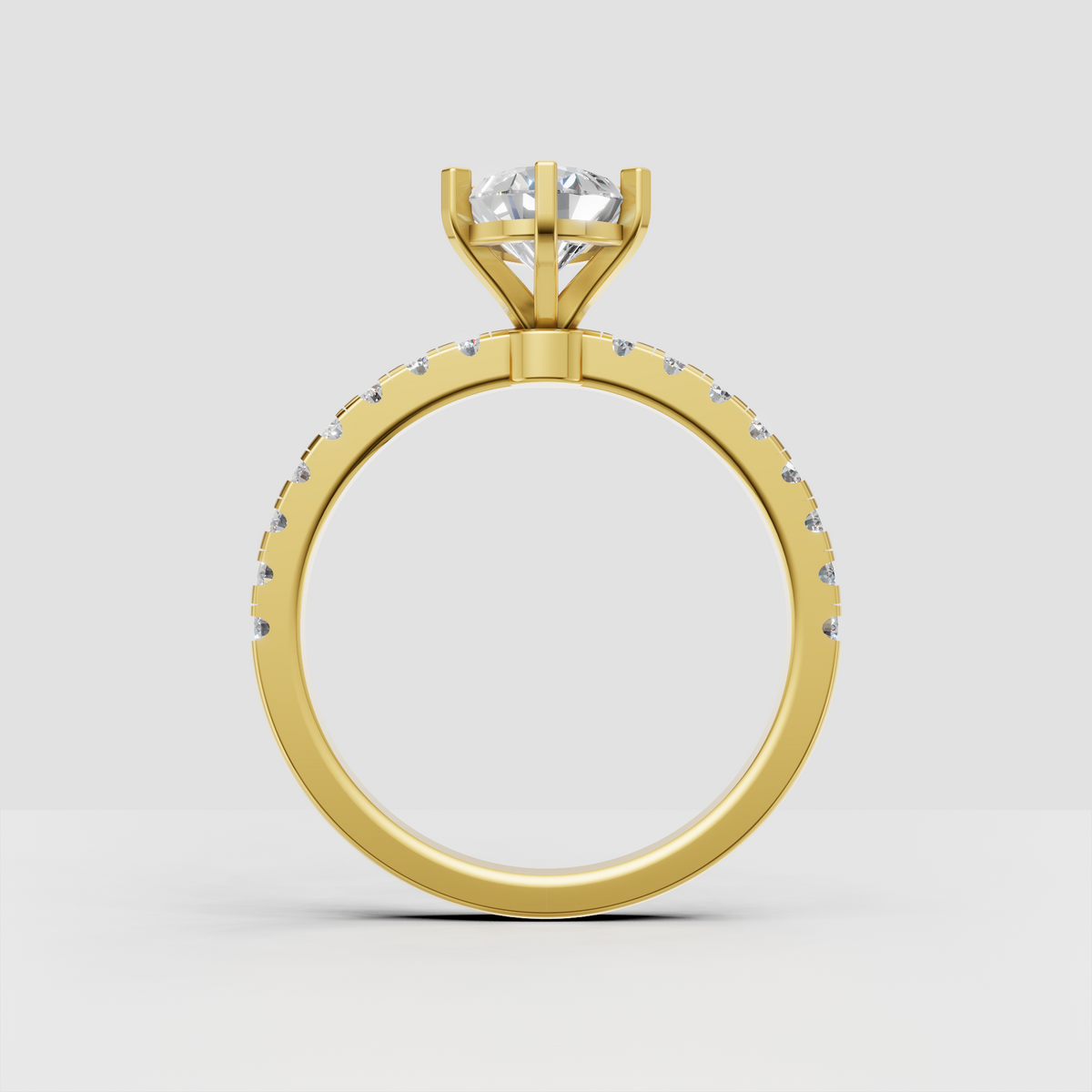 Luxury pear cut diamond solitaire with sparkling accent diamonds