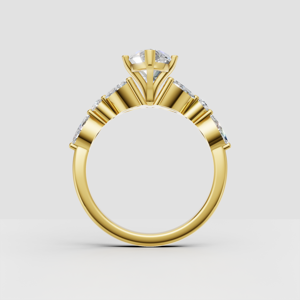 Elegant marquise diamond bridal ring with accent stones