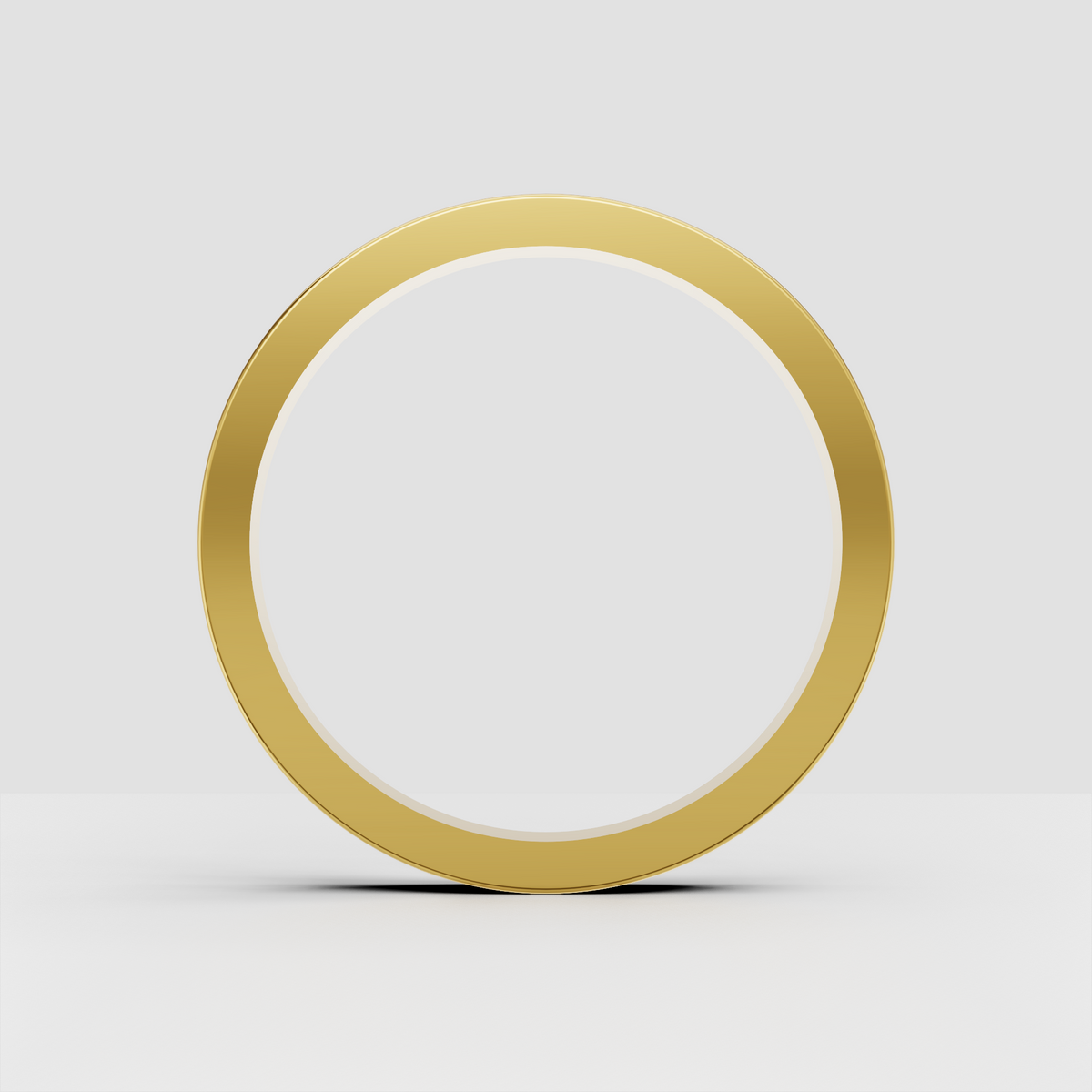 Channel set diamond band with smooth rounded yellow gold profile