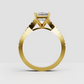 Trillion Cut Lab Grown & Moissanite Diamond Halo Engagement Ring - Image 3