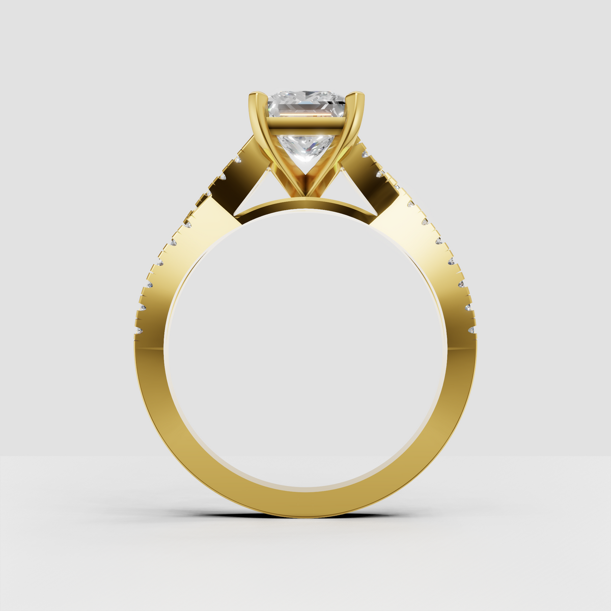 Trillion Cut Lab Grown & Moissanite Diamond Halo Engagement Ring - Image 3